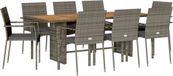 vidaXL 9-delige Tuinset met kussens, polyrattan, grijs