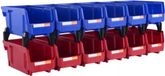 San Marque Boîtes de rangement - Set de 12 - Empilable - Bleu/Rouge