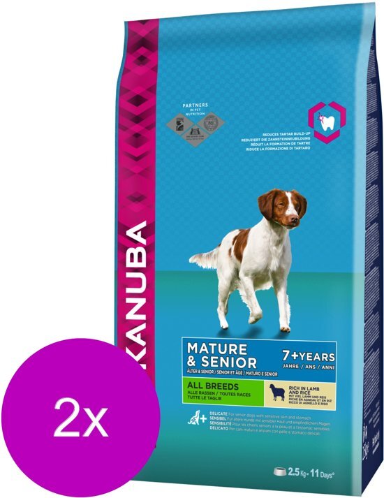 EUKANUBA Mature Senior Lam&Rijst - Hondenvoer - 2 x 2.5 kg