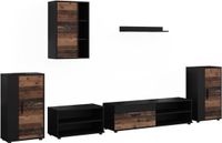 Vicco Woonwand Berno, Zwart/Oldstyle, Set van 6 stuks