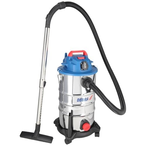 DEDRA nat-/droogstofzuiger, 1400W, 30L reservoir, telescopische metalen buis, blaasfunctie, 1,5m zuigslang, 3,5m netsnoer, gewicht 6,7kg, voor thuis, garage of werkplaats