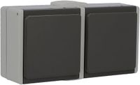 UNITEC 45245L stopcontact 2-voudig opbouw losse Aquarius FR, grijs/donkergrijs