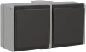 UNITEC 45245L stopcontact 2-voudig opbouw losse Aquarius FR, grijs/donkergrijs
