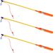 Tender Toys Lampionstokje - 3x - oranje - met LED lichtje - 50 cm - Sint Maarten lopen - Lampionnentocht