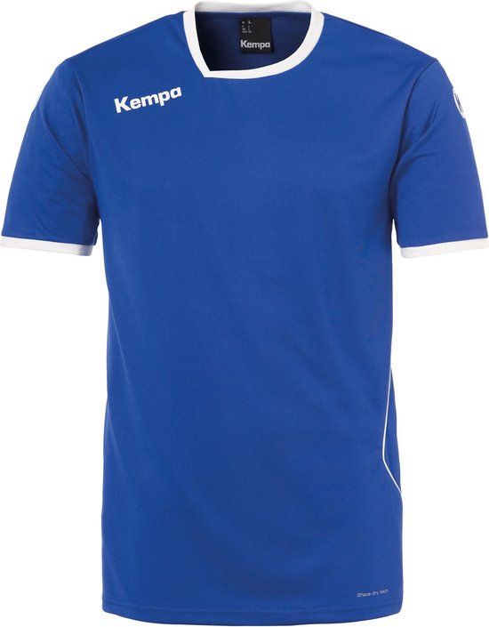 Kempa Curve Sportshirt - Kinderen - Maat 128 - Blauw/Wit