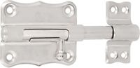 Amig schuifslot/plaatgrendel - staal - 8.5 x 5.6 cm - vernikkeld - zilver - deur - poort