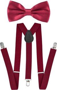 Fako Fashion® Bretels Met Vlinderstrik - Bordeaux Rood - 100cm - Heren