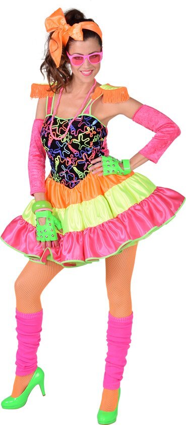 - 80's Dress Fluor Carnavalskostuum Dames