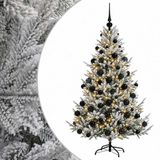 vidaXL Sapin de Noël artificiel avec 300 LED blanc chaud et boules de Noël 180 cm