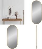 vidaXL Wandspiegel 80x35 cm ovaal goudkleurig