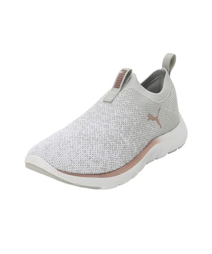 Puma Dames Softride Remi Slip-on Knit Wn's Hardloopschoenen - Ash Gray-Puma White-Rose Gold - Maat 37