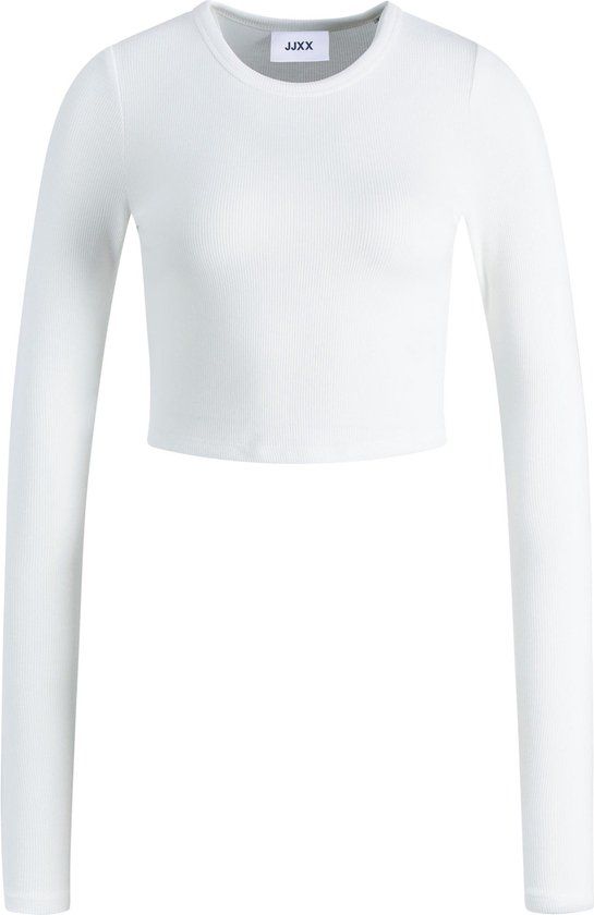 JJXX Jxfeline Str Ls Rib Tee Jrs Noos - Bright White - Women's T-shirt - Size L
