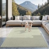 the carpet Santo Plus – Weerbestendig outdoor vloerkleed met 3D patroon, groen, 160 x 220 cm