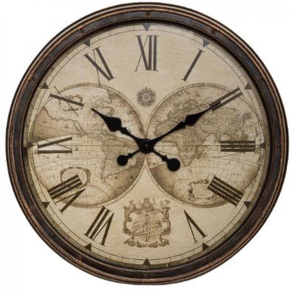 Atmosphera Klok - Wandklok - Wereldklok - dia 51cm - Zware kwaliteit Klok - 3560237553313