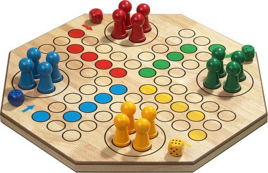 Philos Ludo maxi - diameter 50cm - Hout - Strategisch spel - Nederlands