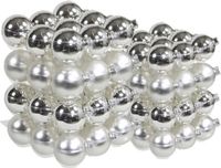Merkloos / Sans marque Othmar Decorations Bv 72x stuks glazen kerstballen zilver 4 en 6 cm mat/glans