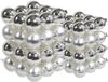 Merkloos / Sans marque Othmar Decorations Bv 72x stuks glazen kerstballen zilver 4 en 6 cm mat/glans