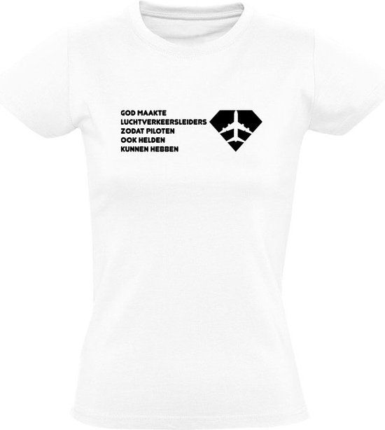 Luchtverkeersleider Dames T-shirt - Wit - 4XL