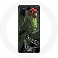 Maniacase Etui voor Samsung Galaxy A41 Pionus papegaai rood groen