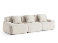 Maisons du Monde MILYsofa Modulaire bank, 3-zits, chenillestof, afneembare kussenhoezen (ivoorwit, 3-zits)