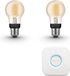Philips Hue Starterspakket - E27 - met 2 Filament Standaard Lampen (A60) - Warmwit Licht - Incl. 1 Hue Bridge