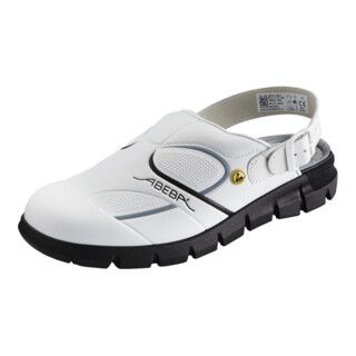ABEBA Beroepsschoen Clog wit/zwart 37335 - Maat 44