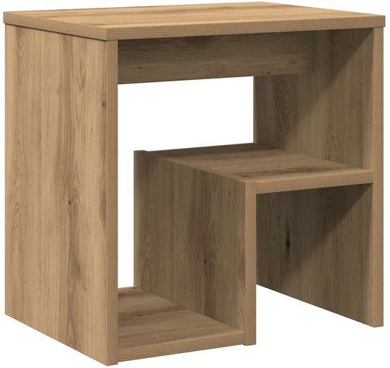 vidaXL Nachtkastje 40x30x40 cm bewerkt hout artisanaal eikenkleurig