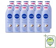 Nivea 12 x Smooth Body Milk - Sheaboter - 72 uur Hydratatie - Voor Droge Huid - 250 ml - Grootverpakking