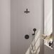 Brauer Black Edition Thermostatische Regendoucheset Inbouw - Hoofddouche 20 cm - Rechte Wandarm - 3 Weg - Handdouche Rond 3 Standen - Doucheslang - Wandaansluitbocht - Mat Zwart
