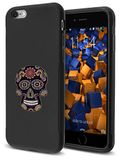 mumbi Hoes compatibel met iPhone 6 / 6S mobiele telefoonhoes dubbele grip met motief Calavera zwart kleurrijk, zwart