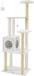 Merkloos / Sans marque Shenzhen Haorui Industrial Technology Co., Ltd. Grote Kattenkrabpaal - Wit - Leer - 2 ligplekken - 58cm x 40cm x 165cm