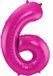 Folat Verjaardag Leeftijd folieballon - 6 jaar - roze - 86 cm