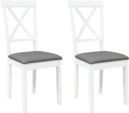 vidaXL Fauteuils avec coussins, lot de 2, bois de manguier massif, blanc