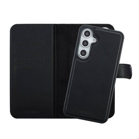 Selencia Olyn Uitneembare Bookcase met MagSafe voor de Samsung Galaxy S24 FE - Zwart