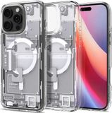 Spigen Ultra Hybrid MagFit - Hoesje Geschikt voor Apple iPhone 16 Pro - Compatibel met MagSafe - Back Cover Zero One Wit