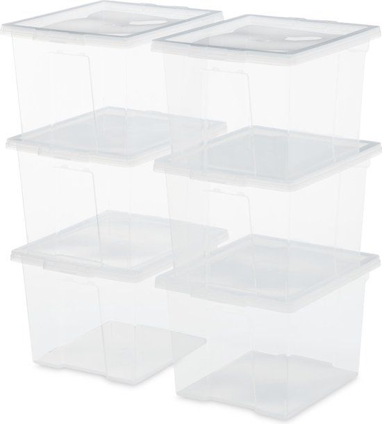 IRIS Useful Storage Box - 10L - Transparent - Set of 6