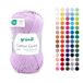 Gründl Wol Cotton Quick uni - dunne wol voor haken - breigaren - haakgaren - glanzend en huidvriendelijk - 100% katoen - 1 kluwen 50 g / 125 m - naalddikte 3-4 - lila