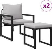 vidaXL Tuinmeubelen Lichtgrijs Polyester