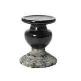 Creative Co-Op 2-Tone Sculpturale Terracotta, Zwart en Verontruste Multicolor Pillar Kaarsenhouder, Houdt 4"