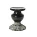 Creative Co-Op 2-Tone Sculpturale Terracotta, Zwart en Verontruste Multicolor Pillar Kaarsenhouder, Houdt 4"