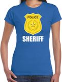 Bellatio Decorations Sheriff Police Embleem T-shirt Blauw voor Dames - Politie Agent - Verkleedkleding / Kostuum XXL