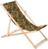 GreenBlue GB183 - strandstoel beukenhouten ligstoel camo groen 3,9 kg