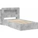Maison Exclusive Lit de luxe avec rangement, coloris gris béton, dimensions 75 x 190 cm, fabriqué en panneaux de particules