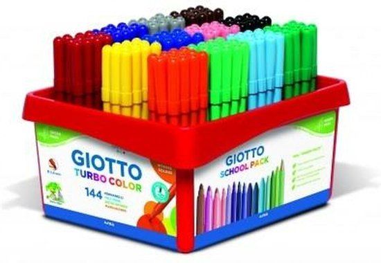 GIOTTO Turbo Color Schoolpack - 144 Stuks - Viltstiften - Assorted Colors