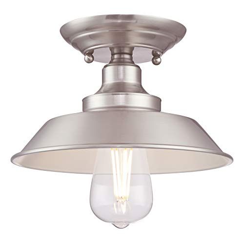 Westinghouse Lighting Iron Hill Plafondlamp - 22 cm - Geborsteld Nikkel