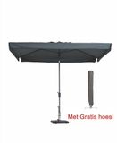 Madison Luxe Madison parasol rechthoek 300 x 200 cm grijs met hoes