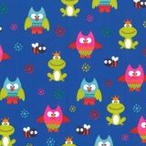 Merkloos / Sans marque KP Kinder Inpakpapier met Uilen en Kikkers – 30 cm × 200 m – 70 g/m² Geco