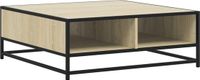 vidaXL Salontafel Sonoma eiken, 80 x 80 x 30 cm, bewerkt hout en metaal
