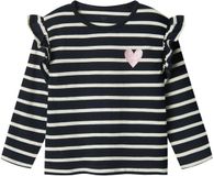 NAME IT - NMFTOVELINA LS NREG TOP NOOS - Meisjes - Lange mouwen shirts - Maat 122/128 - Katoen - Gestreept - Dark Sapphire