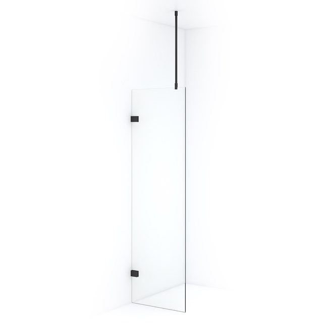 Maxaro Inloopdouche Diamond 60cm 8mm Helder Veiligheidsglas Zwart Chroom